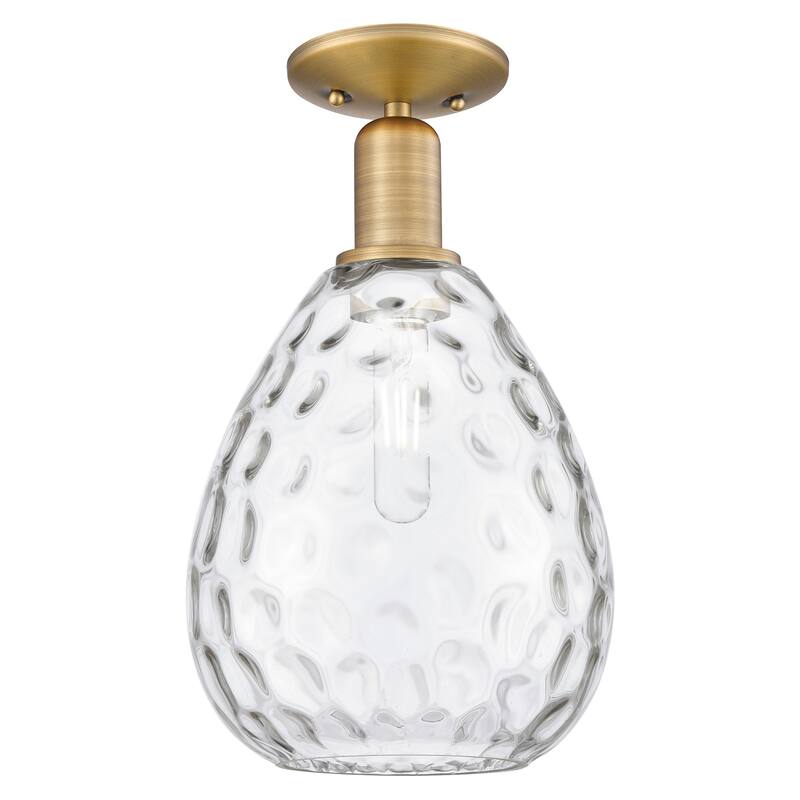 Innovations Lighting 716-1C-14-8 Waverly Semi-Flush Waverly 8" Wide - Brushed Brass / Clear