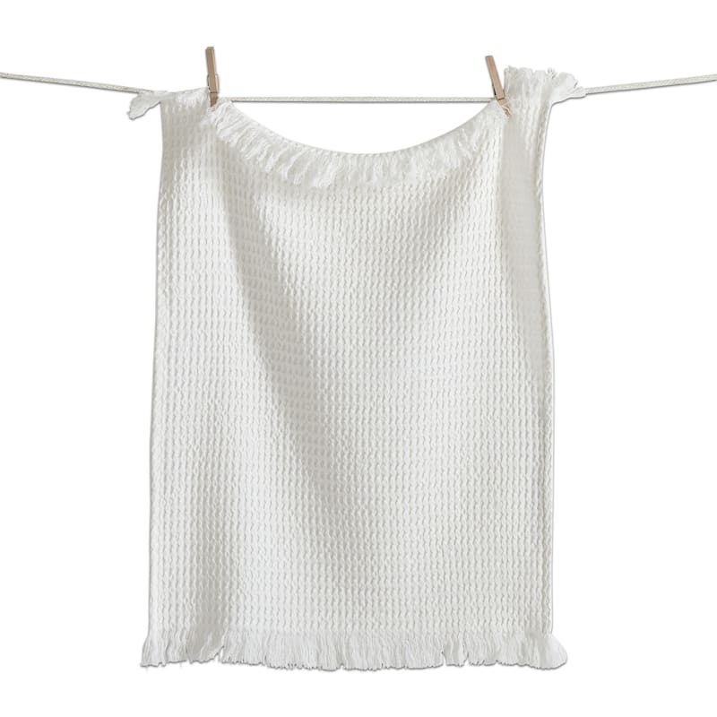 Taana Natural Cotton Waffle Weave Dishtowel - 30" x 20" - Machine Washable Kitchen Towel for Everyday Use