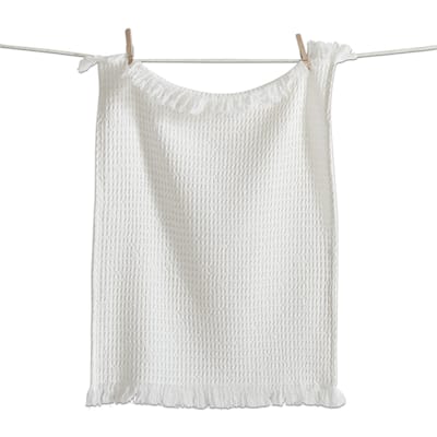 Taana Natural Cotton Waffle Weave Dishtowel - 30" x 20" - Machine Washable Kitchen Towel for Everyday Use