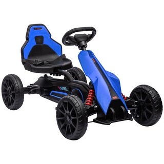 Outdoor Kids Pedal Go Kart, Adjustable Seat, Handbrake, Swing Axle with EVA Wheels, Perfect for Boys and Girls 3-8 Years Old