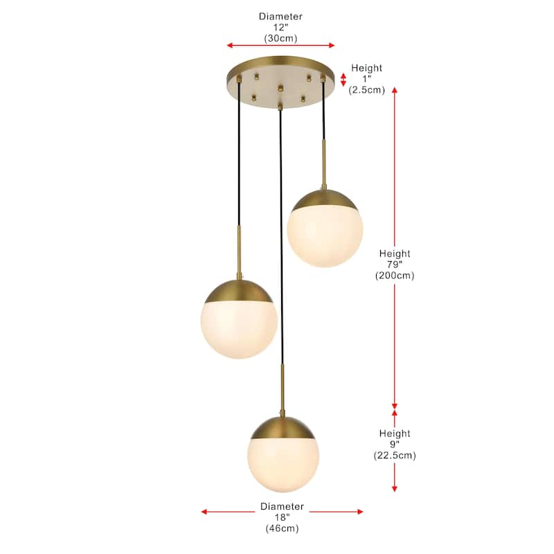 3-Light 18 inch Pendant with Frosted White Glass