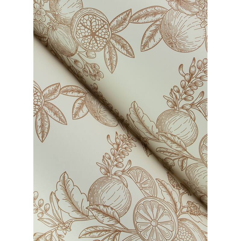 Chris Loves Julia x A-Street Prints Gerty Copper Fruit Toile Wallpaper