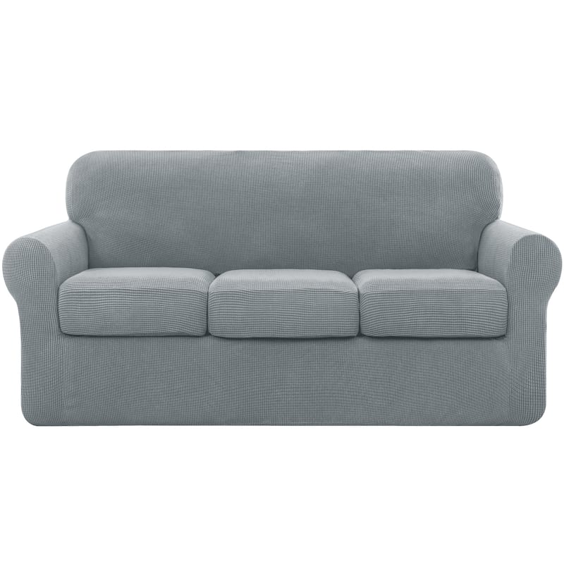 Subrtex Stretch Sofa Slipcover Cover with 3 Separate Cushion Cover - Light Gray