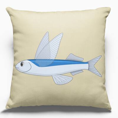 Cotton Canvas Pillow Case Animals of Africa Flying Fish 18 x 18