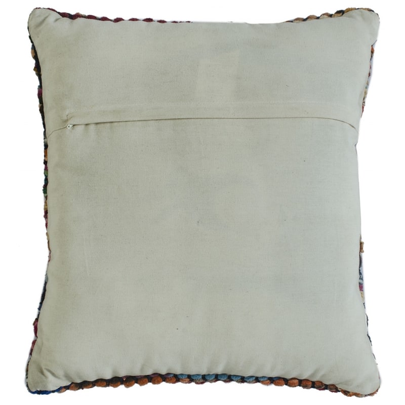 HomeRoots 20" X 20" Red Green Blue Yellow Orange Pink And Black 100% Cotton Geometric Zippered Pillow