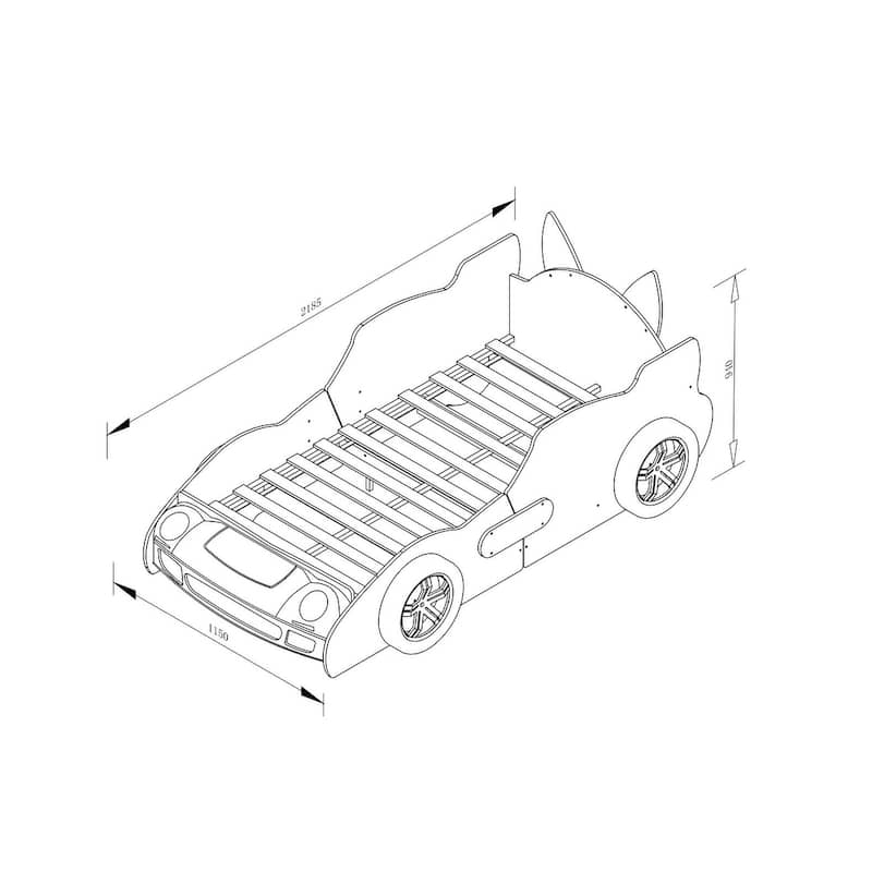 Twin Size Kids Bed Frame, Cool Cartoon Car Bed, Patrol Police Car Bed, Fire Truck Bed, Racing Car Bed for Toddler Floor Bed