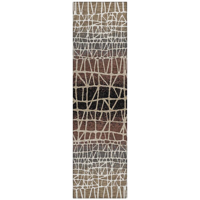 Machine Washable Indoor/ Outdoor Boho Global Chantille Rug