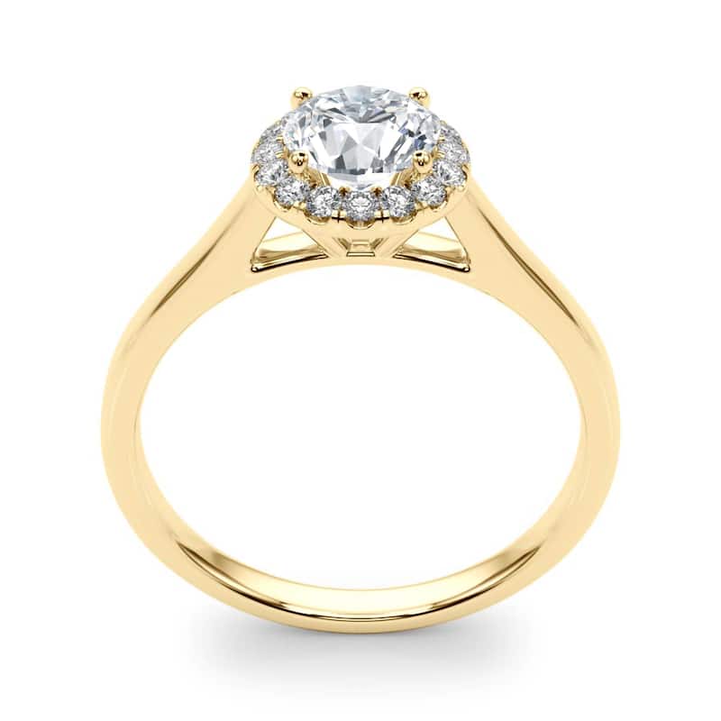 Auriya 14k-Yellow Gold Lab Grown Round Diamond Halo Engagement Ring 0.50 to 5.00 ct. tw. (F-G VS)