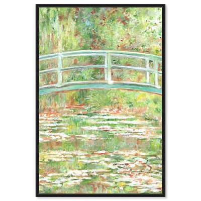 Art Remedy The Garden Framed Impressionism 1 Piece Canvas Wall Art /Monet And Van Gogh Inspired Art