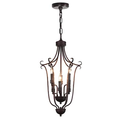 Maddy 6 Light Up Chandelier With Oil Rubbed Brown Finish - Rubbed Brown