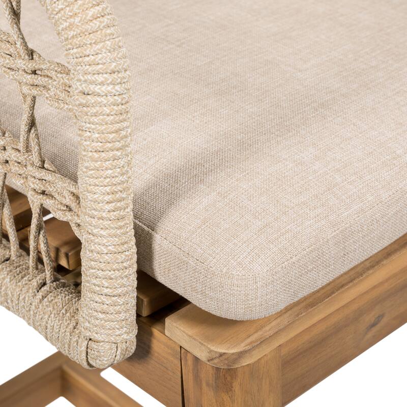 Christopher Knight Home - Falkner Acacia Wood Rope Patio Barstool(Set of 2)
