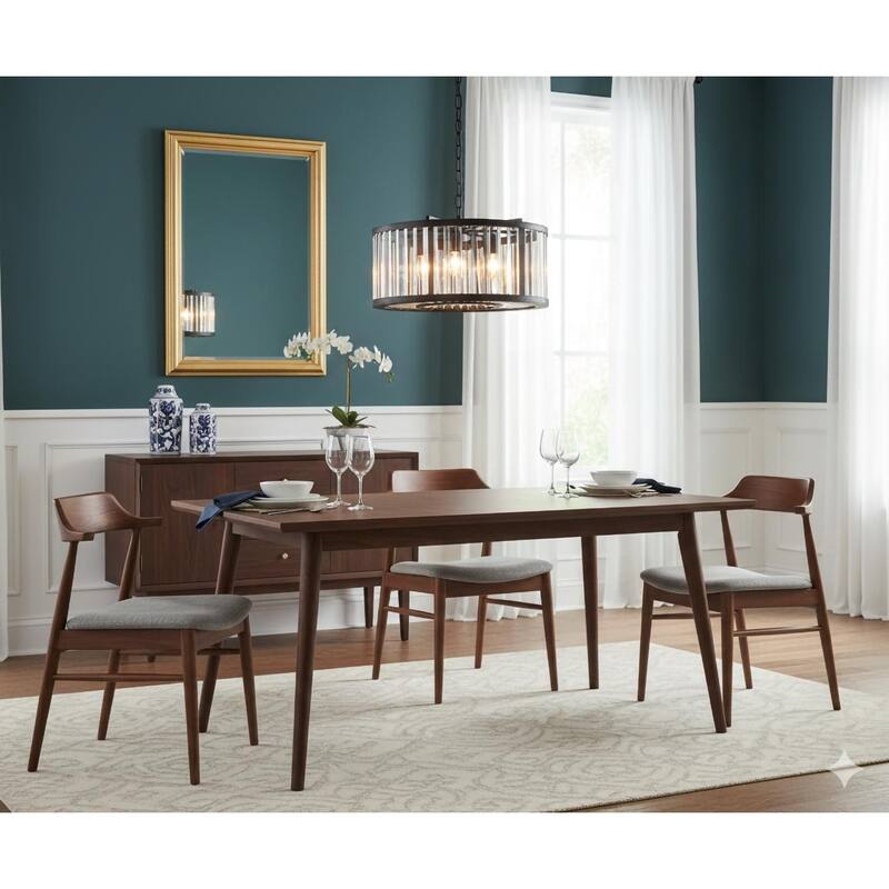 6-Light Black Metal Chandelier With Clear Crystal Accents