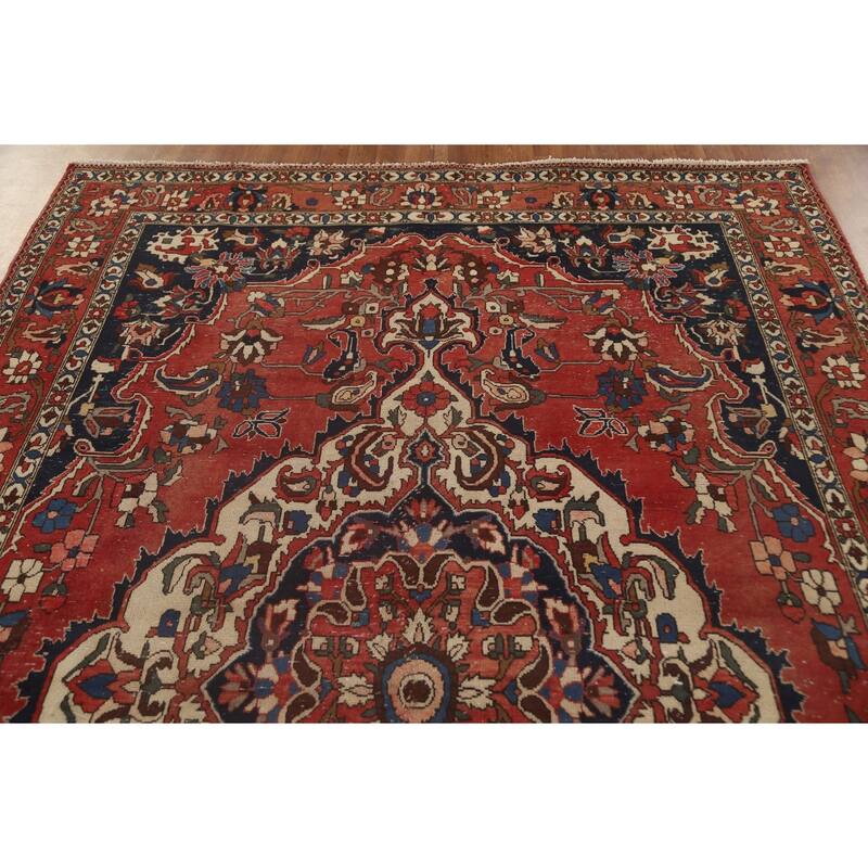 Bakhtiari Persian Antique Area Rug Hand-Knotted Wool Carpet - 7'0"x 10'0"