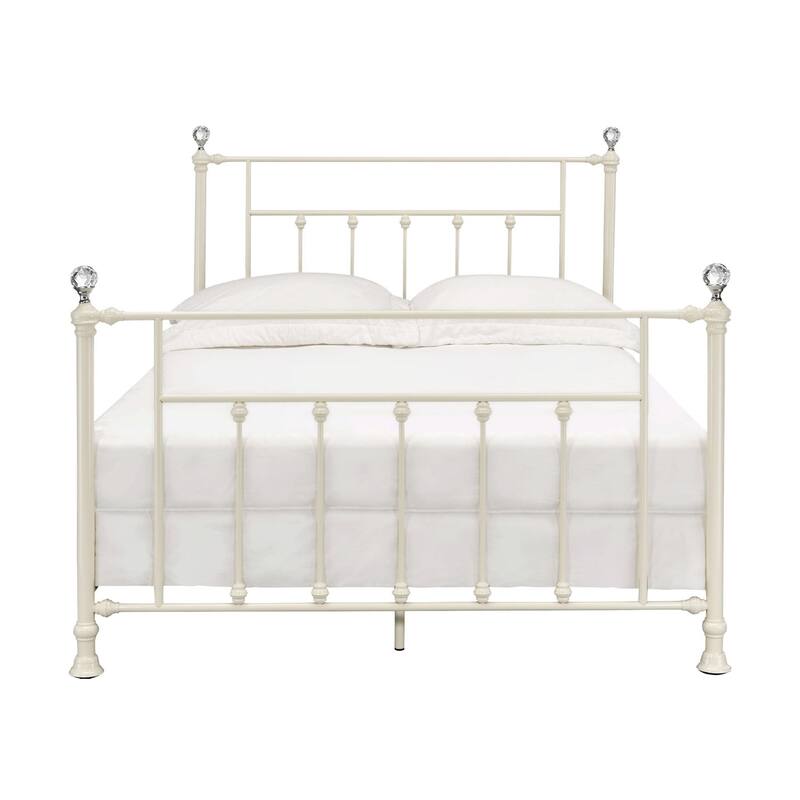 Metal and Acrylic Bed in White Finish