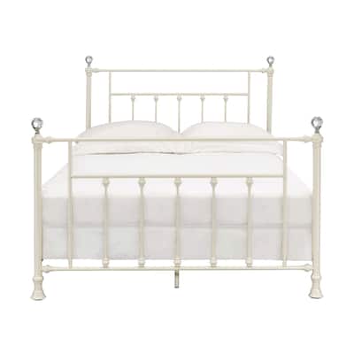 Metal and Acrylic Bed in White Finish