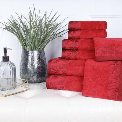 Superior Wisteria Cotton Floral Jacquard 8 Piece Bathroom Towel Set