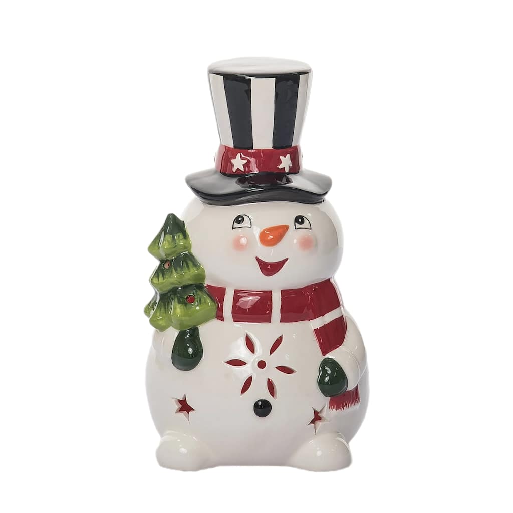 Transpac 8.5 in. Holiday Nostalgic Snowman