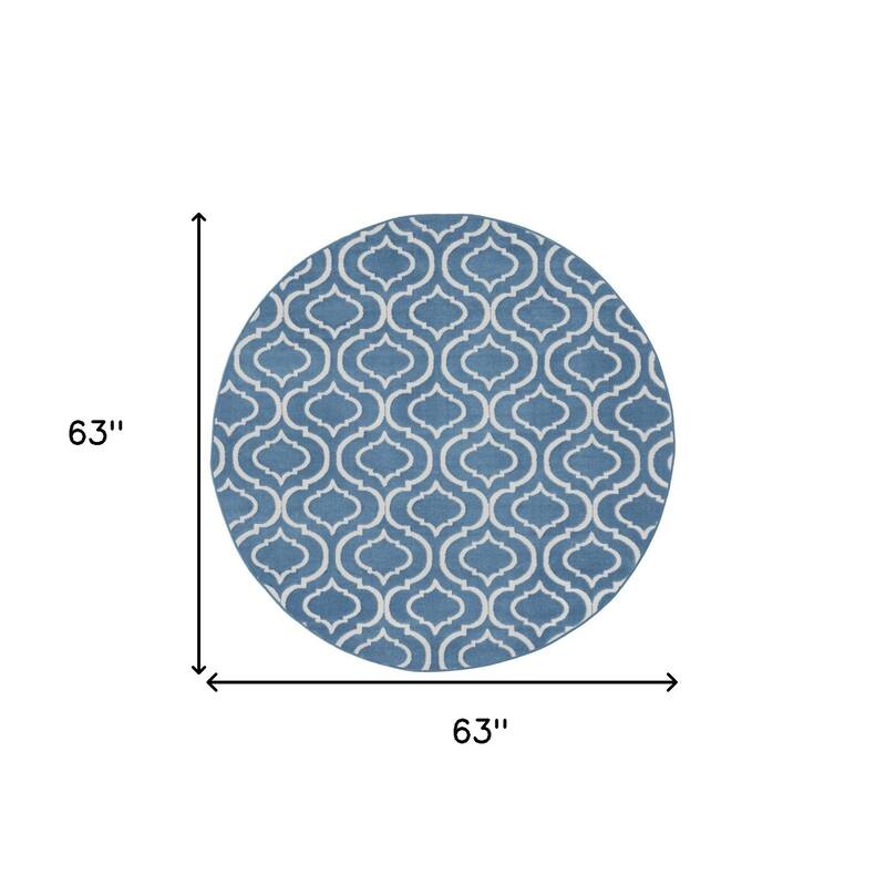 Redab Power Loomed Geometric Area Rug By HomeRoots - 5' Round