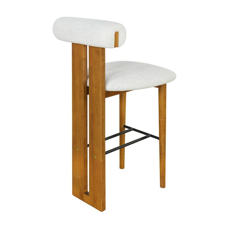 Roomfitters Renee Indoor Wooden Barstools with Cloud-Top Backrest, Set of 2 - Set of 2