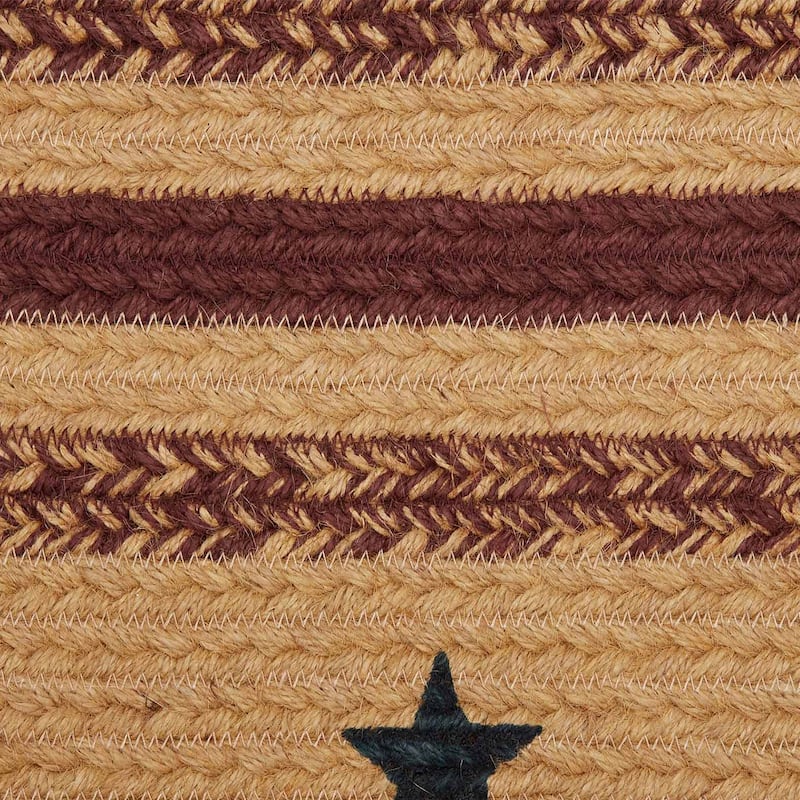 Potomac Jute Rug Oval Stencil Stars w/ Pad 36x60 - 3' x 5' Oval