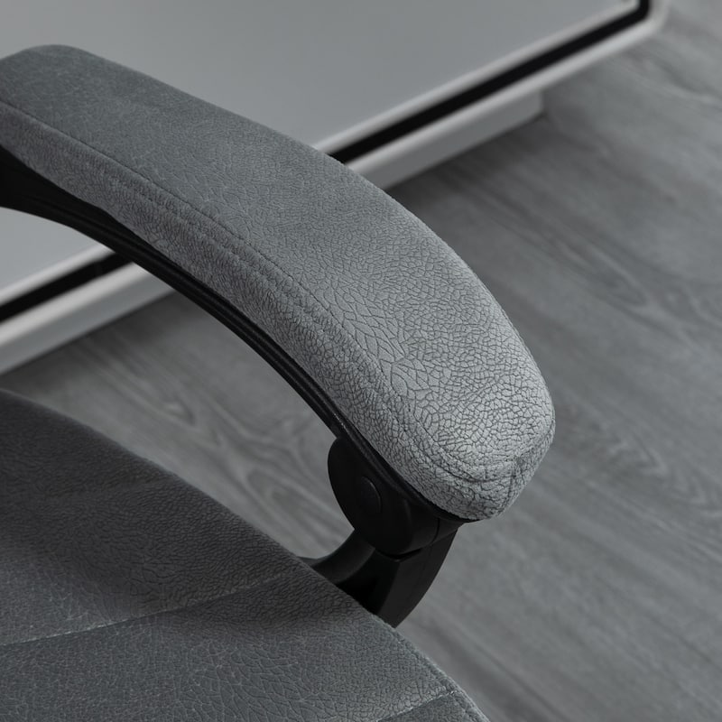 Vinsetto High-Back Executive Office Chair with Footrest, Microfiber Computer Chair with Reclining and Armrest, Ergonomic Chair