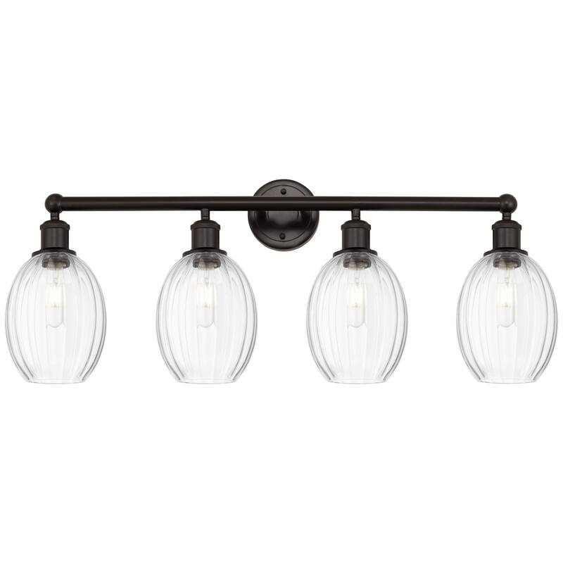 Innovations Lighting Endless Possibilities Edison - Preston - 4 Light 33" Bulb Shade Bath Vanity Light - Clear/Oil Rubbed Bronze