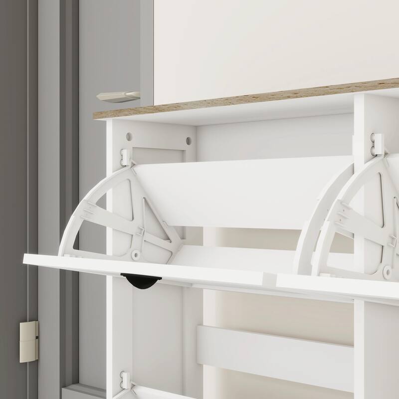 Shoe Storage Cabinet with 1 Drawer, 3 Flip Drawers, Freestanding Organizer with Adjustable Shelf