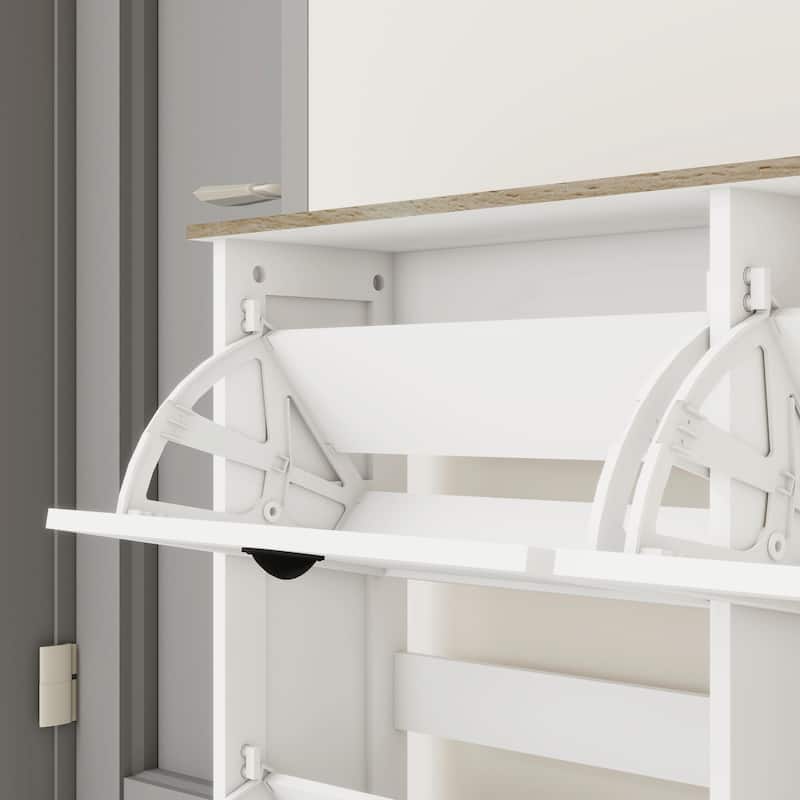 Shoe Storage Cabinet with 2 Drawers, 4 Flip Drawers, Freestanding Organizer