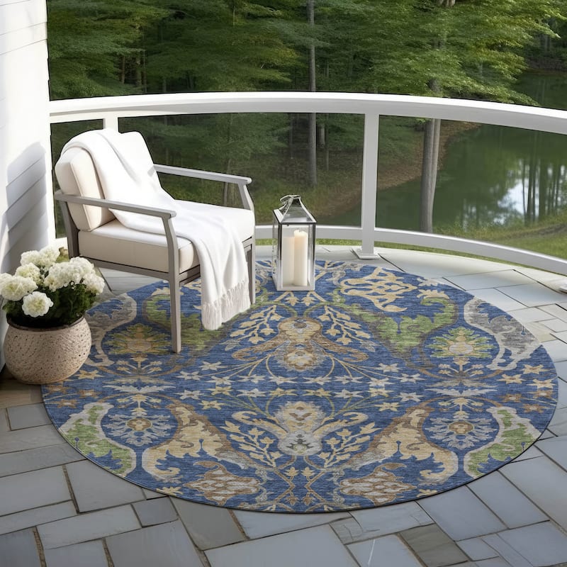 Machine Washable Indoor/ Outdoor Traditional Craftsman Chantille Rug