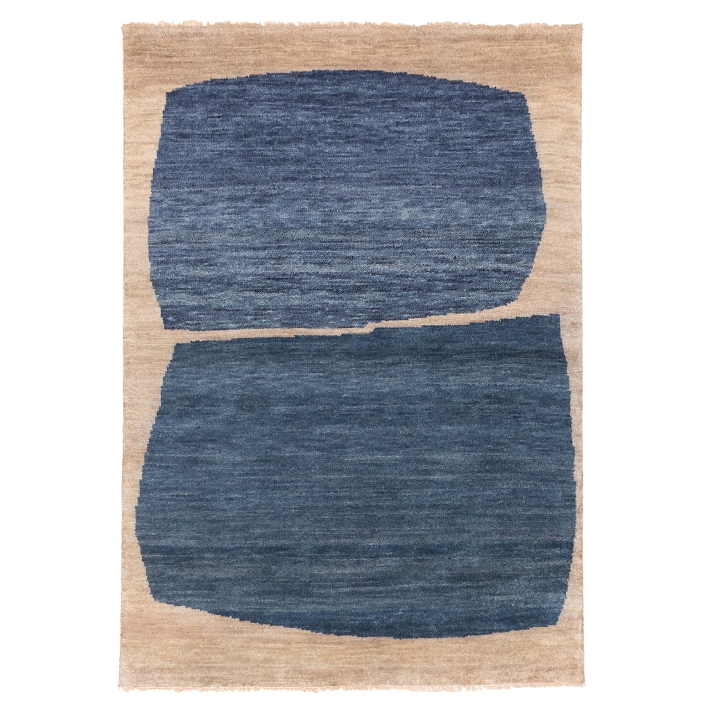 ECARPETGALLERY Hand-knotted Pak Finest Gabbeh Dark Blue Wool Rug - 4'11 x 6'10