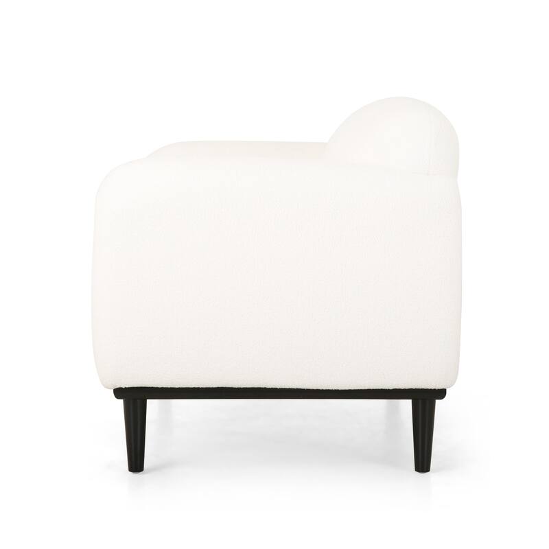 White Polyester Loveseat with Contemporary Design