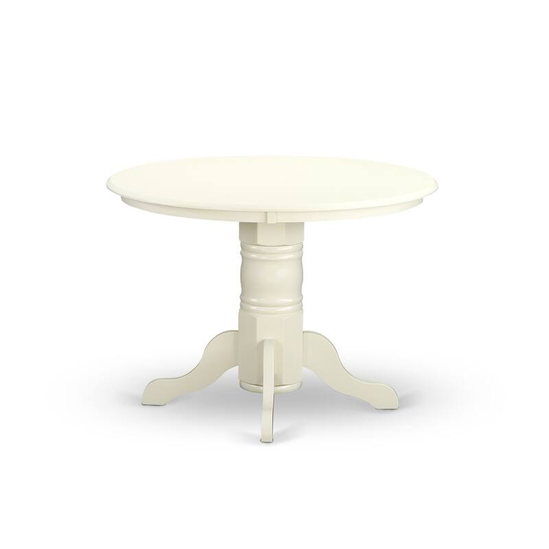 HomeStock 3-Piece Round Buttermilk and Cherry Finish Solid Wood Top Dining Table with 2 Chairs
