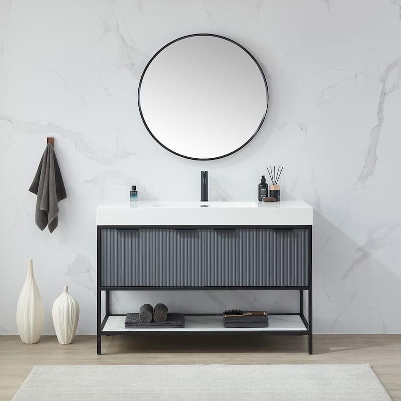 Vinnova Cascante Round Metal Wall Mirror