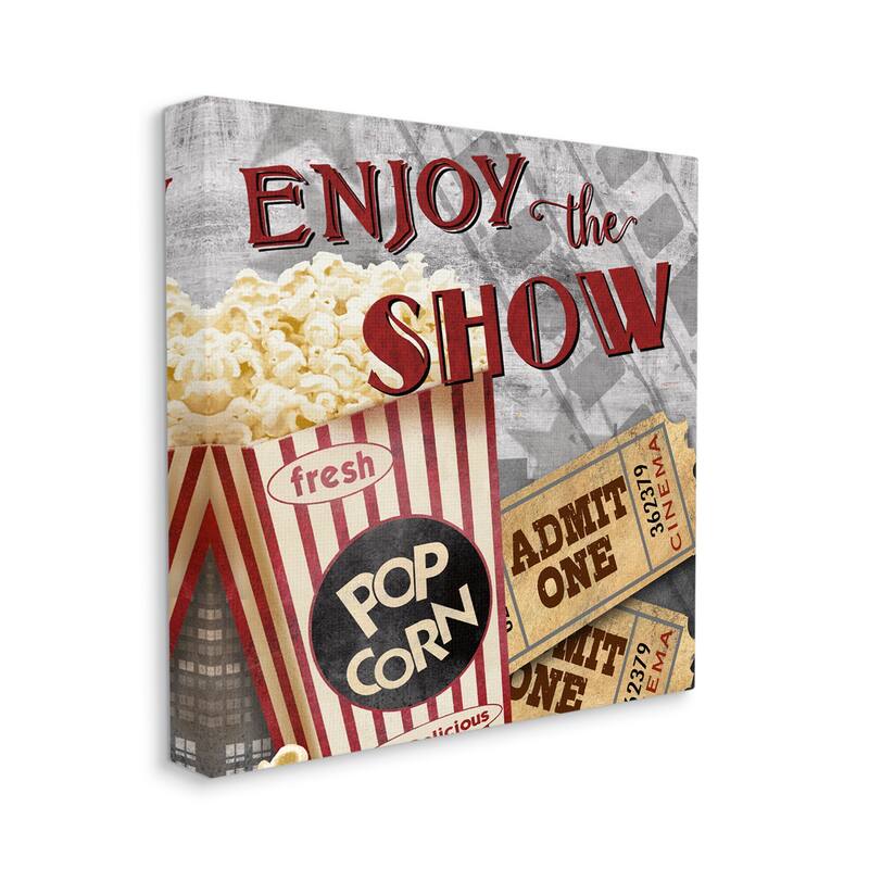 Stupell Enjoy The Show Vintage Movies Entertainment Tickets Canvas Wall Art, Design by Conrad Knutsen