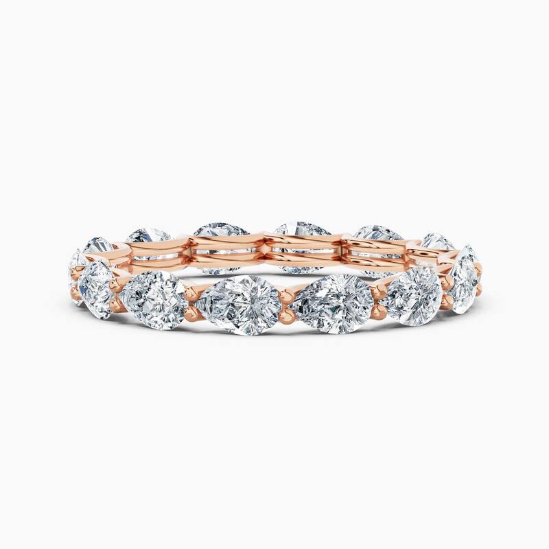 Auriya 14k Gold Pear East-West Lab Grown Diamond Eternity Band 1.70 - 6.75 ct. tw. (F-G, VS) - 2.10 ct. wt. - 5.5 - Rose