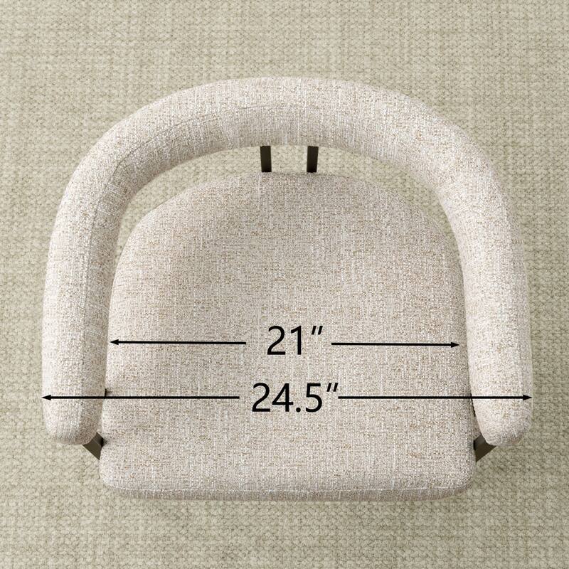 24" Seat Height Upholstered Tweed Solid Back Counter Stool