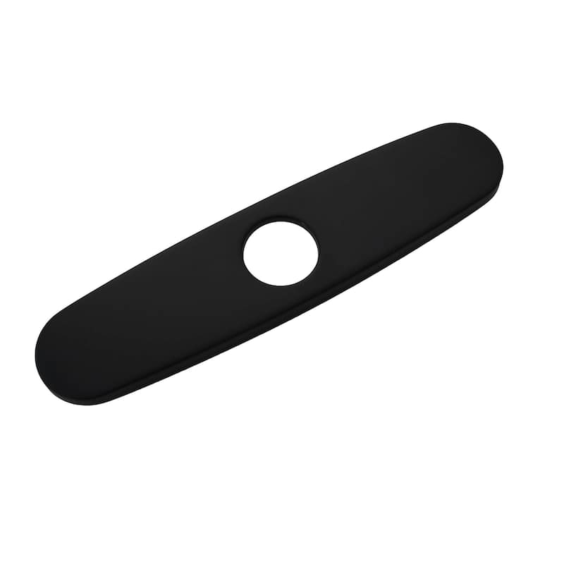 Single Hole 9.75-inch Kitchen Faucet Plate - Matte Black