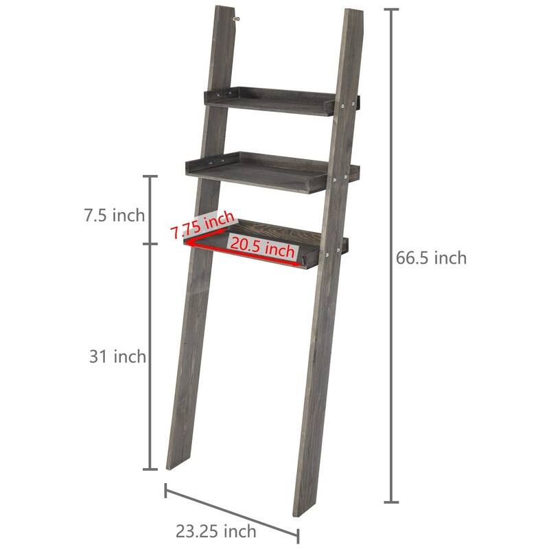 Ladder Standing Shelf - 15.75"D x 23.25"W x 66.5"H