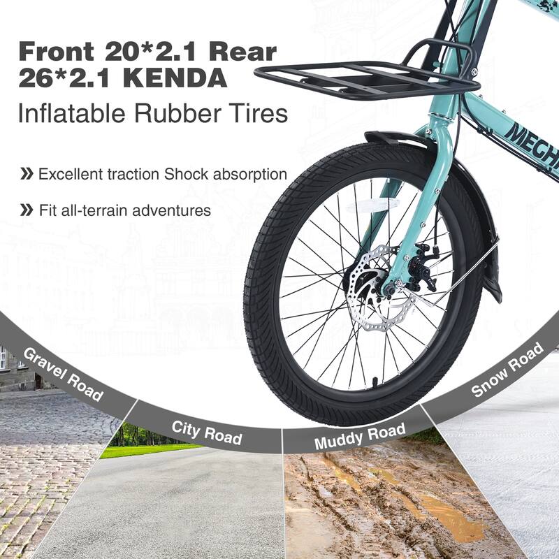 Cargo Bike - Aluminum Alloy Frame, 7 Speeds, Multiple Colors, Unisex - 26