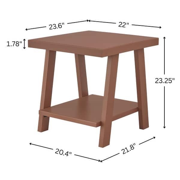 dimension image slide 11 of 12, Roundhill Furniture Athens Contemporary Wood Shelf End Table