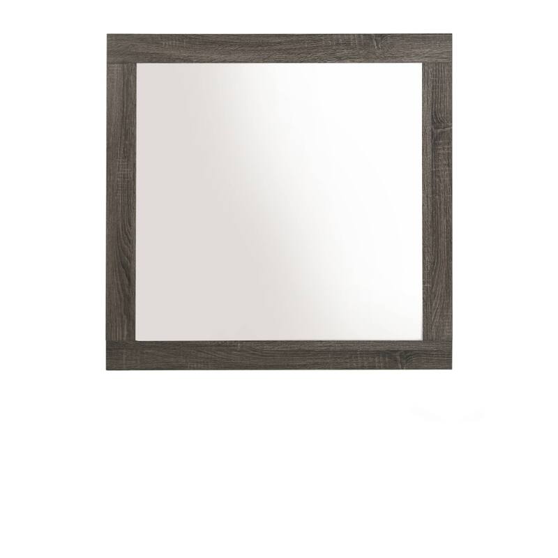 HomeRoots 35" Square Wood Framed Mounted Dresser Mirror - 35' X '35' X '1