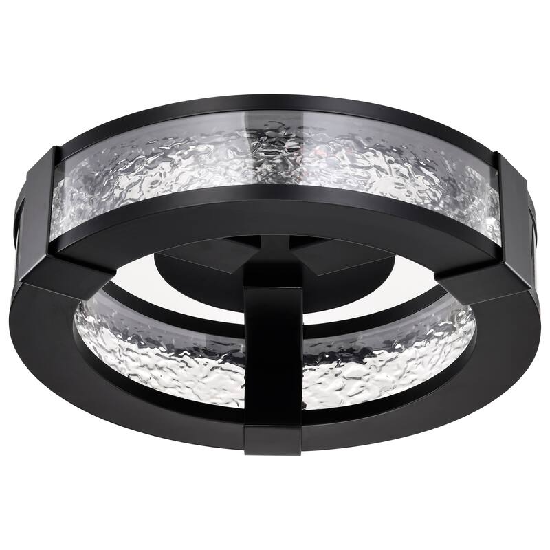 Darrow - 13 Inch LED Flush Mount - Matte Black - Acrylic Panels