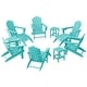 preview thumbnail 1 of 156, Aderson Outdoor Poly Adirondack Chair With Ottoman And Side Table 12-Piece Set Turquoise
