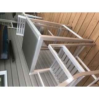 Cape Coral Outdoor Aluminum Bar Table with Glass Top (Table Only) by Christopher Knight Home