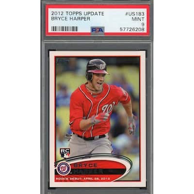 Bryce Harper 2012 Topps Update Baseball Rookie Card RC #US183 Graded PSA 9 - 8'6" x 11'6"