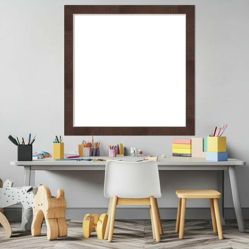 Amanti Art Wildwood Brown Narrow Framed Dry Erase Magnetic Board
