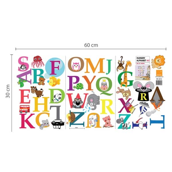 dimension image slide 0 of 3, Walplus Ocean World Learning Alphabet Letters Wall Sticker Nursery Decor