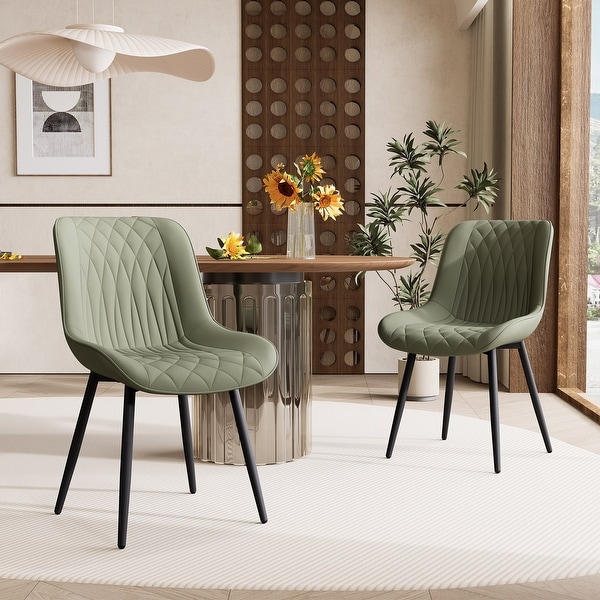 Modern Dining Chairs Set of 2 Upholstered Dining Room Chairs - On