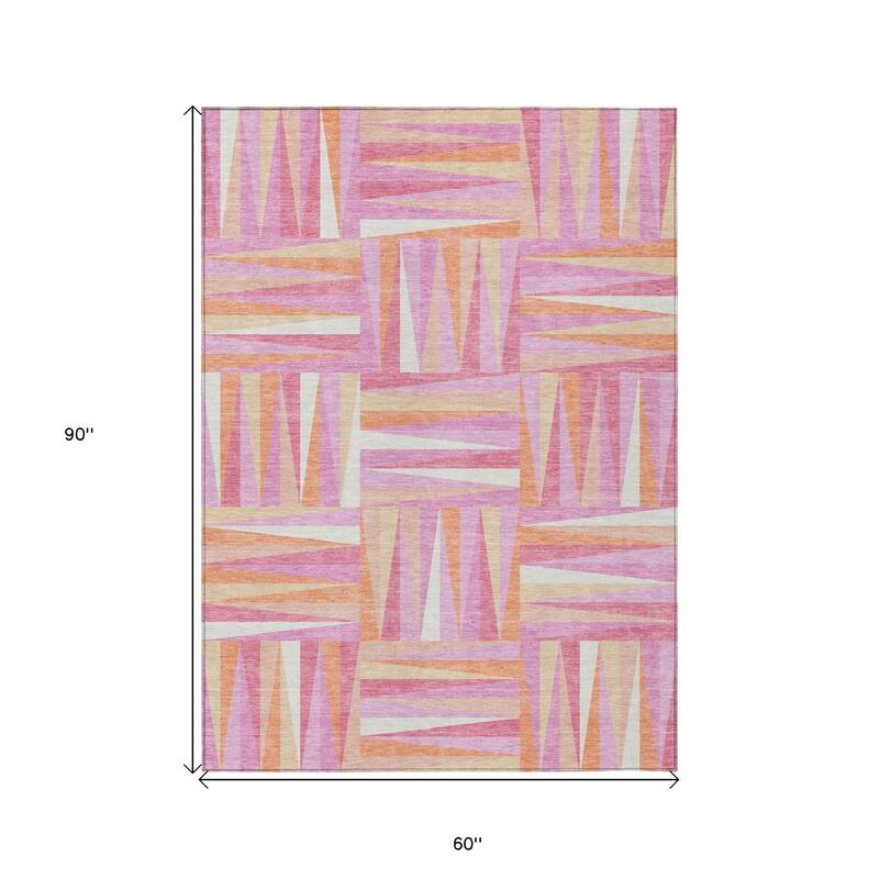 HomeRoots Geometric Transitional Rectangle Outdoor Rug