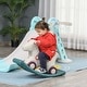 preview thumbnail 2 of 4, Kids 2-in-1 Rocking Horse & Sliding Car, Indoor & Outdoor Ride-On Toy with Detachable Base and Smooth Materials - Grey